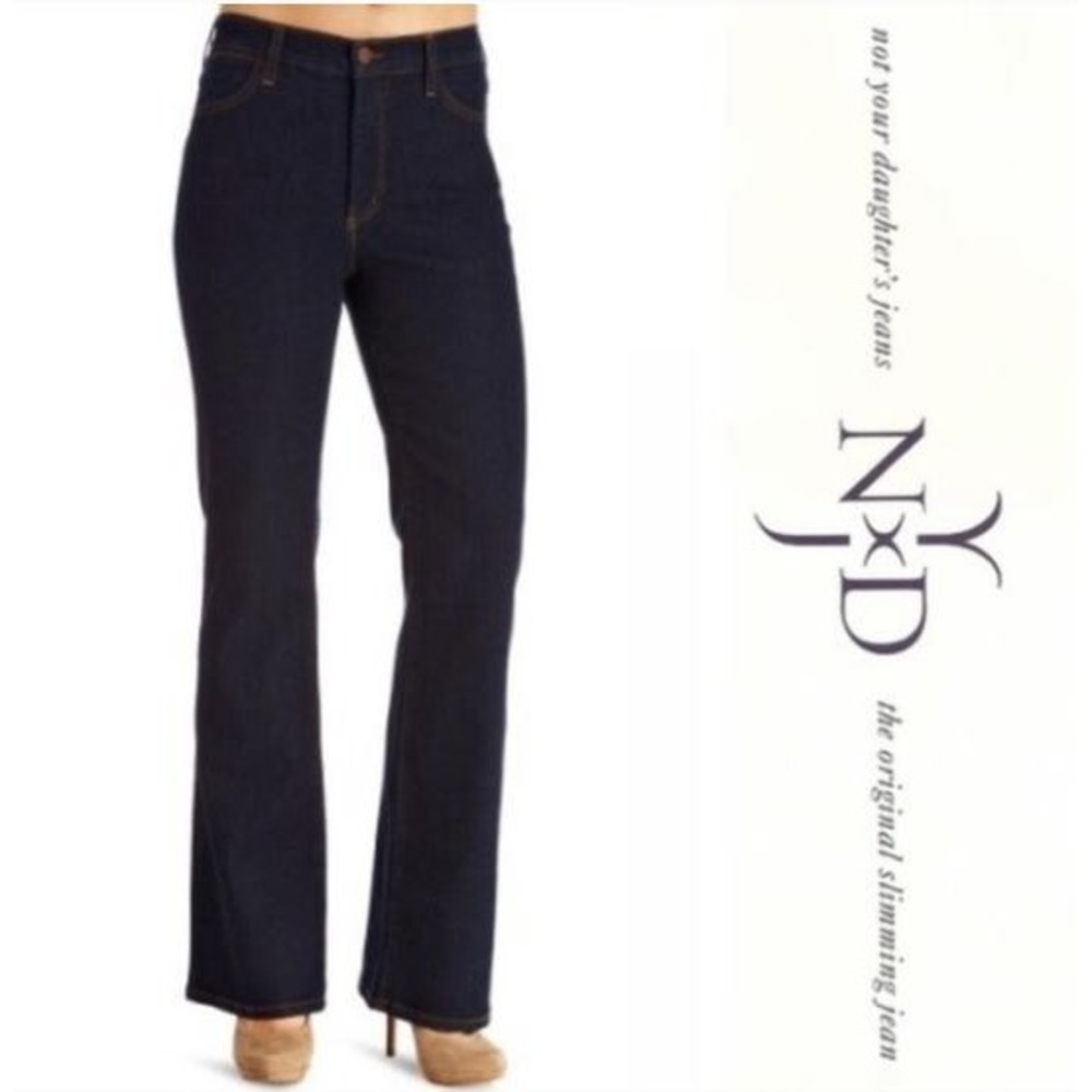NYDJ Boot Cut Jeans 16 x 33" Inseam Dark Wash High Rise Stretch 721 Welt Pockets